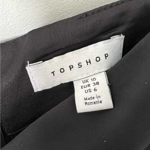 Topshop cut-out Satin Mini Slip Dress in Black - Picture 5 of 6